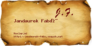 Jandaurek Fabó névjegykártya